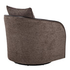 Gemma Swivel Accent Chair - Mocha Fabric, Espresso Wood