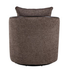 Gemma Swivel Accent Chair - Mocha Fabric, Espresso Wood