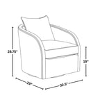 Gemma Swivel Accent Chair - Sand Fabric, Espresso Wood