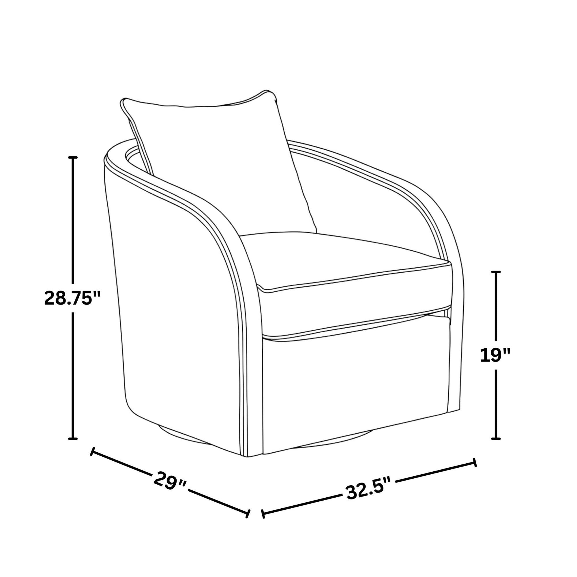 Gemma Swivel Accent Chair - Sand Fabric, Espresso Wood