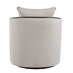 Gemma Swivel Accent Chair - Sand Fabric, Espresso Wood