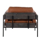 Kari Accent Chair - Black Metal, Grey Wood, Camel PU
