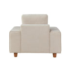 Kipton 43" Armchair - White Fabric, Walnut Wood