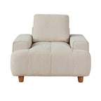 Kipton 43" Armchair - White Fabric, Walnut Wood