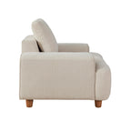 Kipton 43" Armchair - White Fabric, Walnut Wood