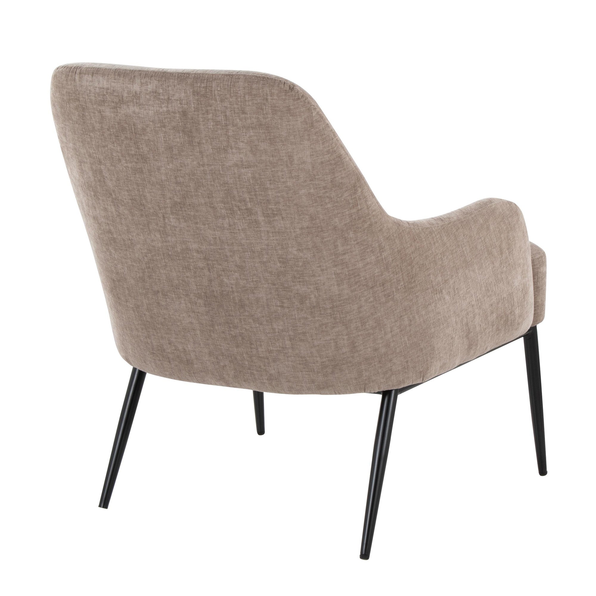 Marcel Accent Chair - Black Metal, Light Brown Fabric