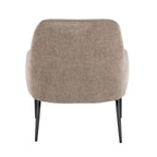Marcel Accent Chair - Black Metal, Light Brown Fabric