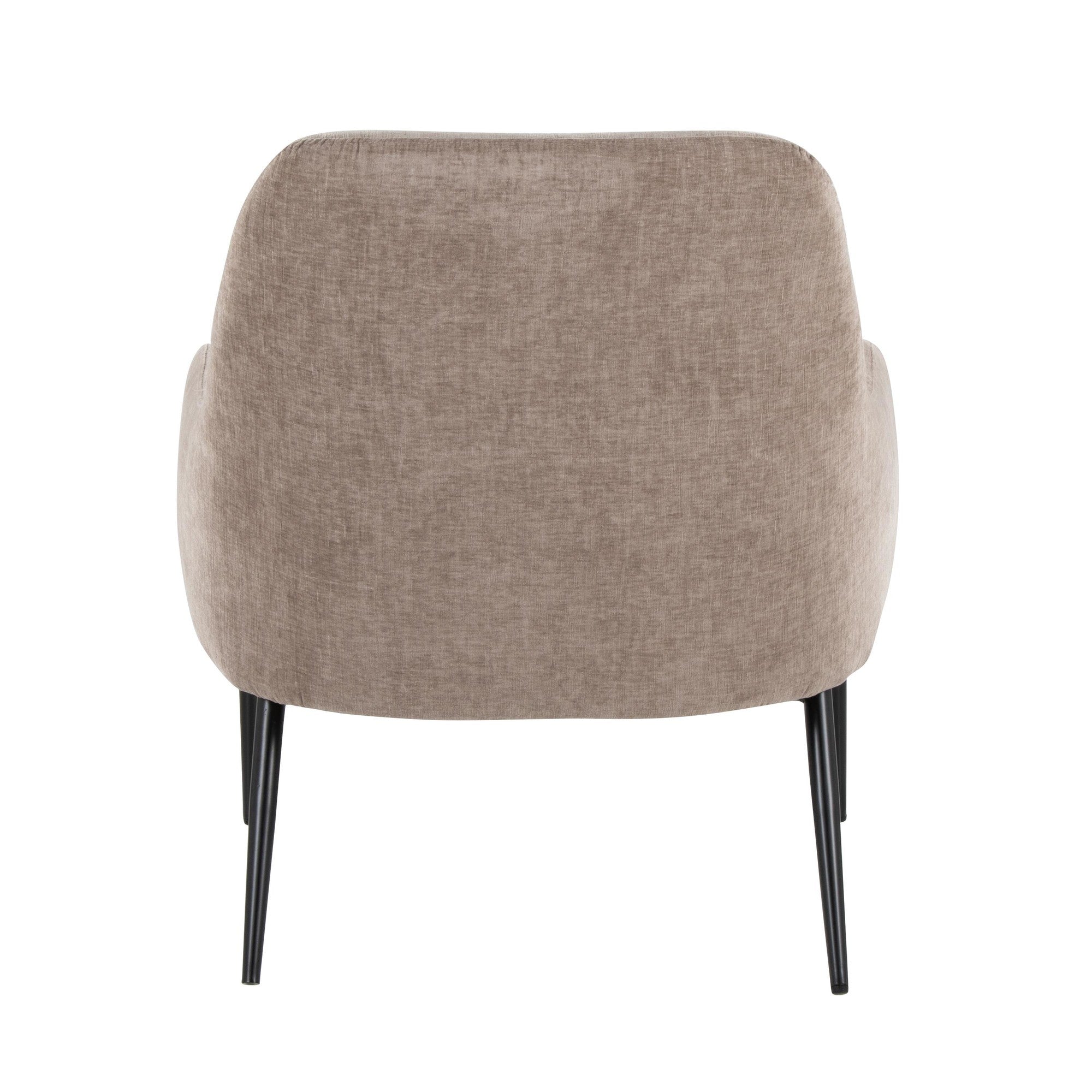 Marcel Accent Chair - Black Metal, Light Brown Fabric