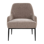 Marcel Accent Chair - Black Metal, Light Brown Fabric