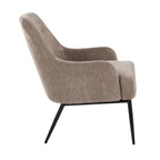 Marcel Accent Chair - Black Metal, Light Brown Fabric