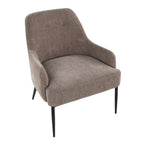 Marcel Accent Chair - Black Metal, Light Brown Fabric