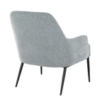 Marcel Accent Chair - Black Metal, Light Blue Fabric