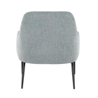 Marcel Accent Chair - Black Metal, Light Blue Fabric