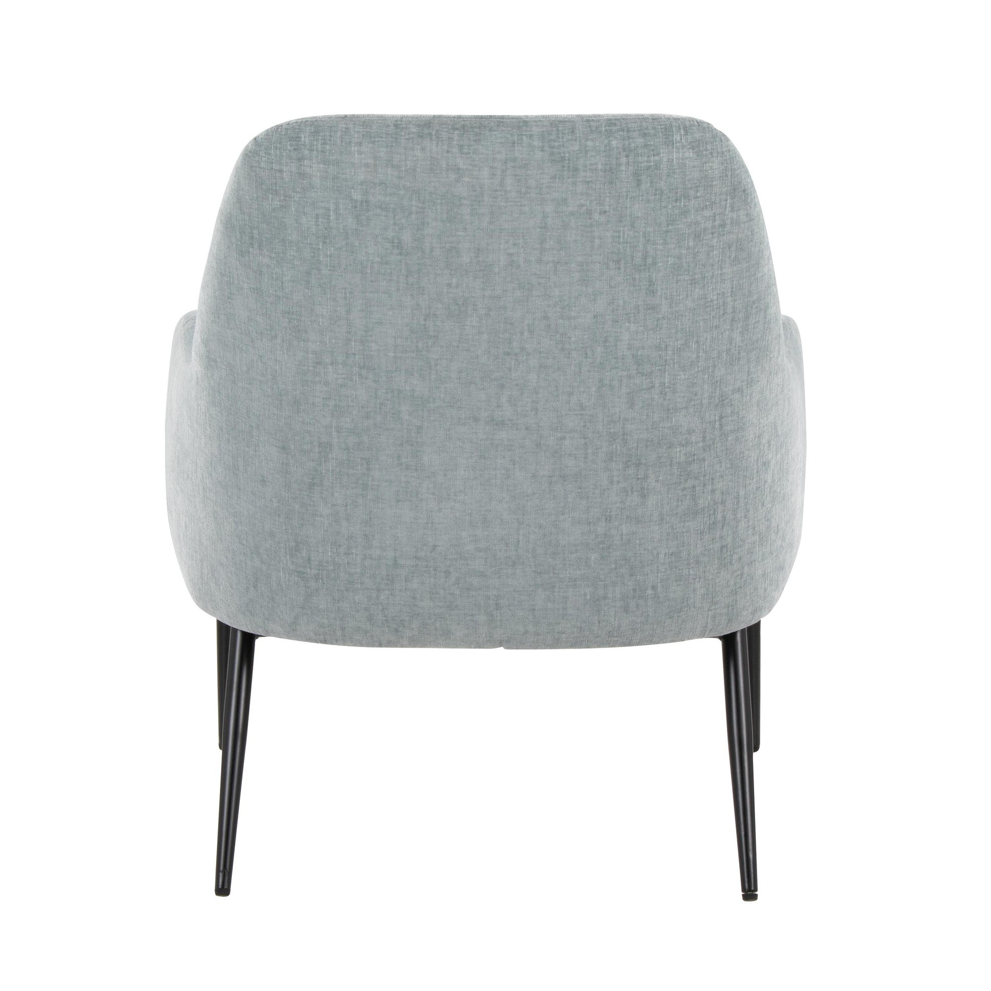 Marcel Accent Chair - Black Metal, Light Blue Fabric