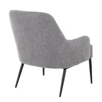 Marcel Accent Chair - Black Metal, Light Grey Fabric