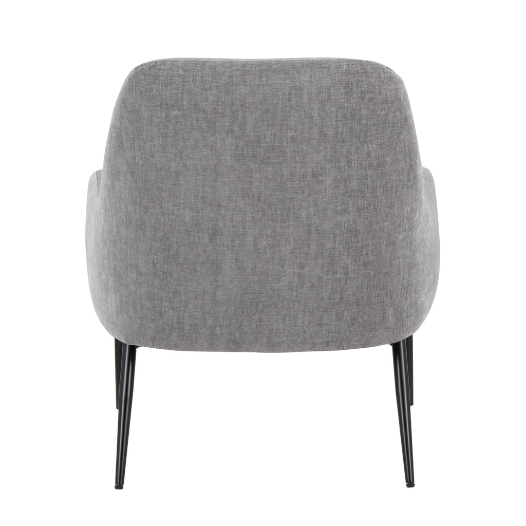 Marcel Accent Chair - Black Metal, Light Grey Fabric