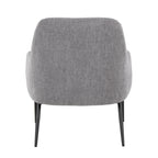 Marcel Accent Chair - Black Metal, Light Grey Fabric