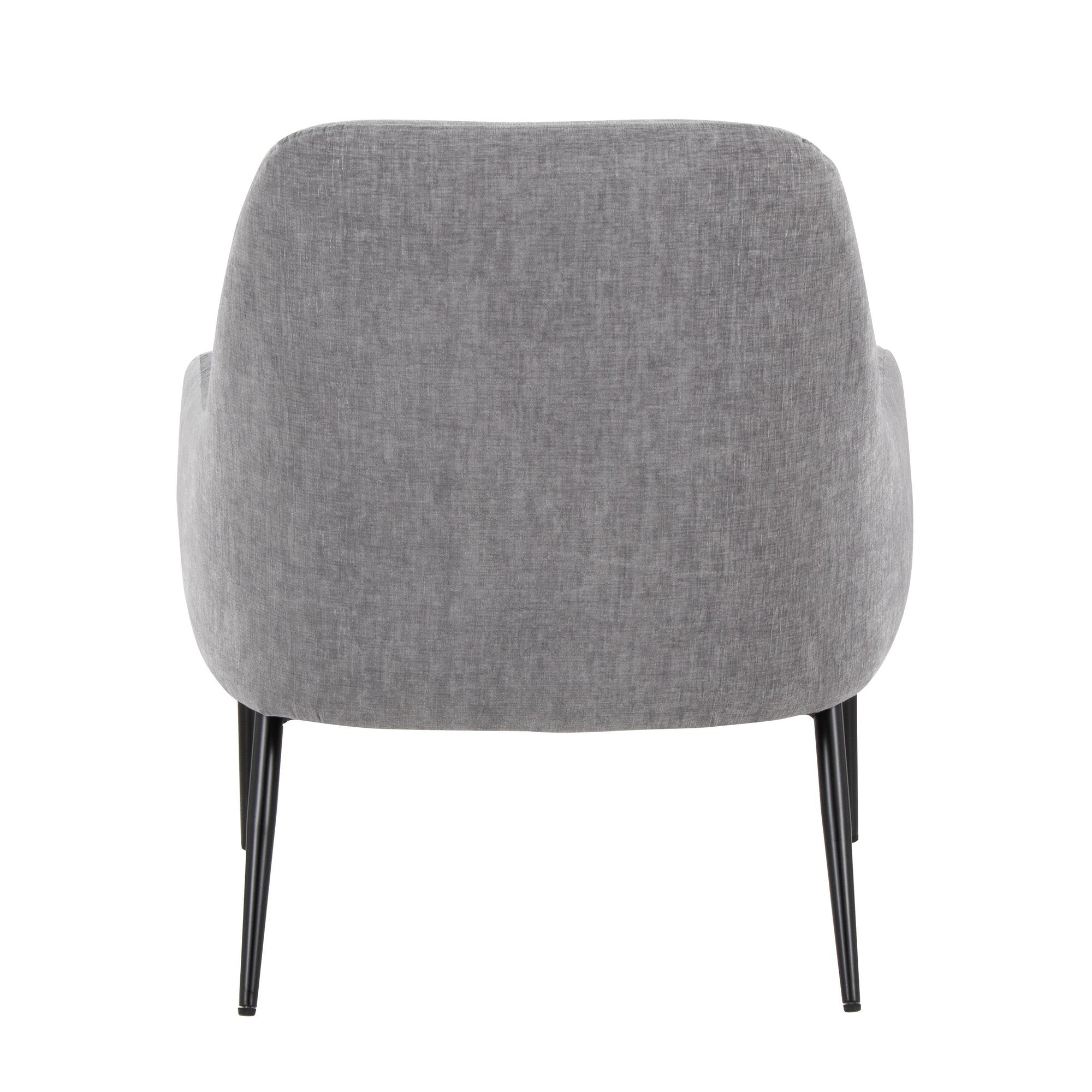 Marcel Accent Chair - Black Metal, Light Grey Fabric