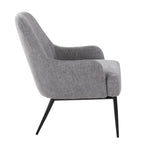 Marcel Accent Chair - Black Metal, Light Grey Fabric
