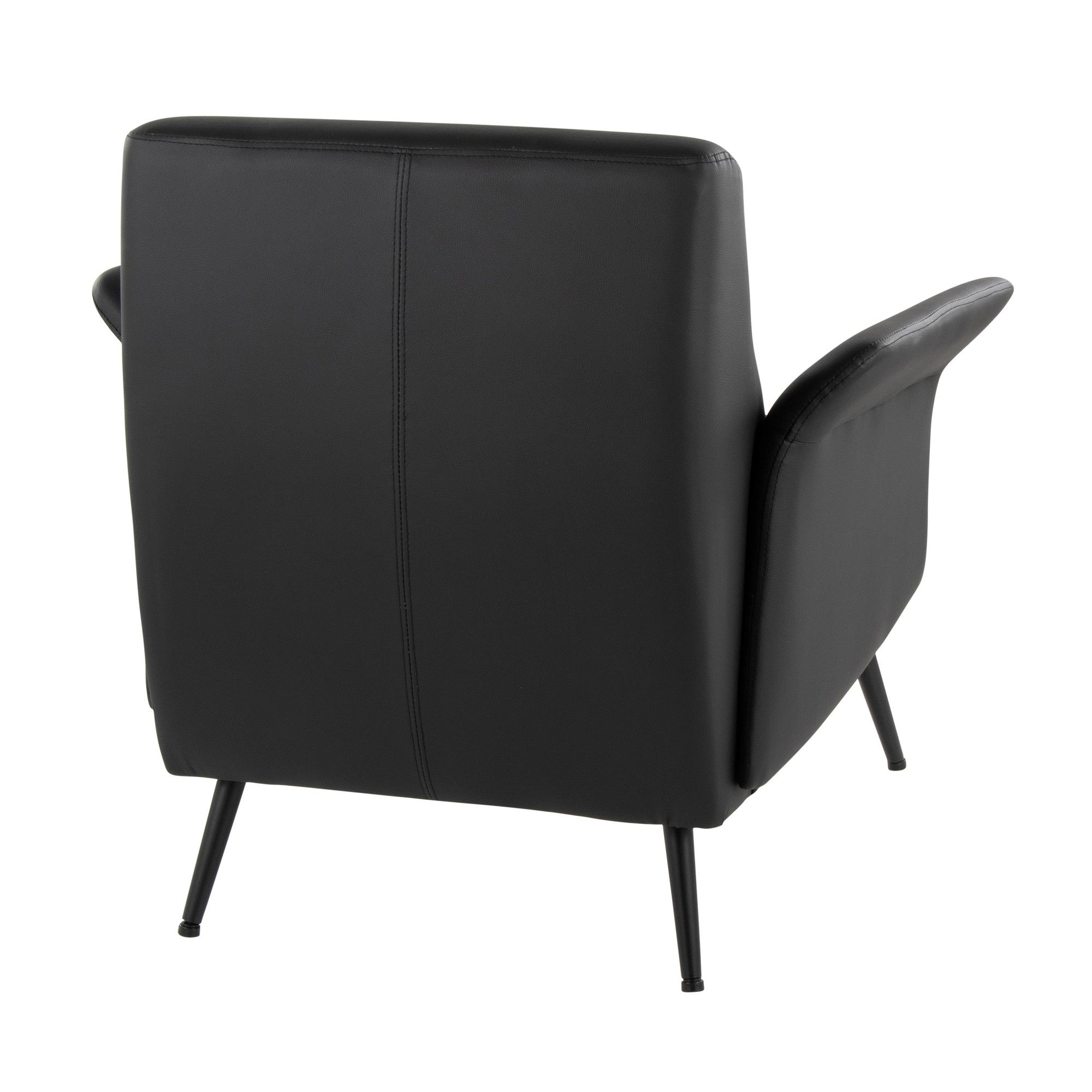 Petal Accent Chair - Black Metal, Black PU