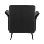 Petal Accent Chair - Black Metal, Black PU