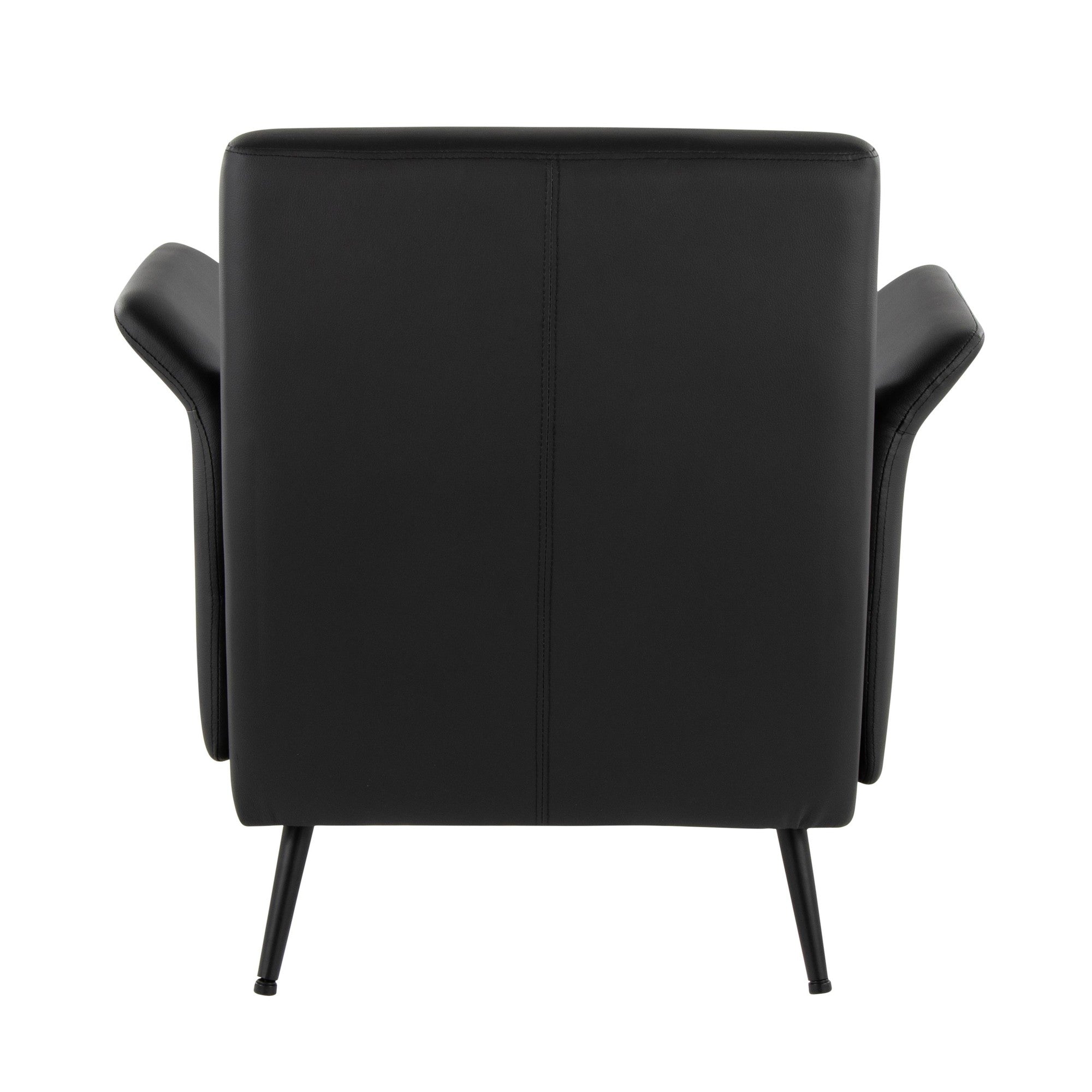 Petal Accent Chair - Black Metal, Black PU