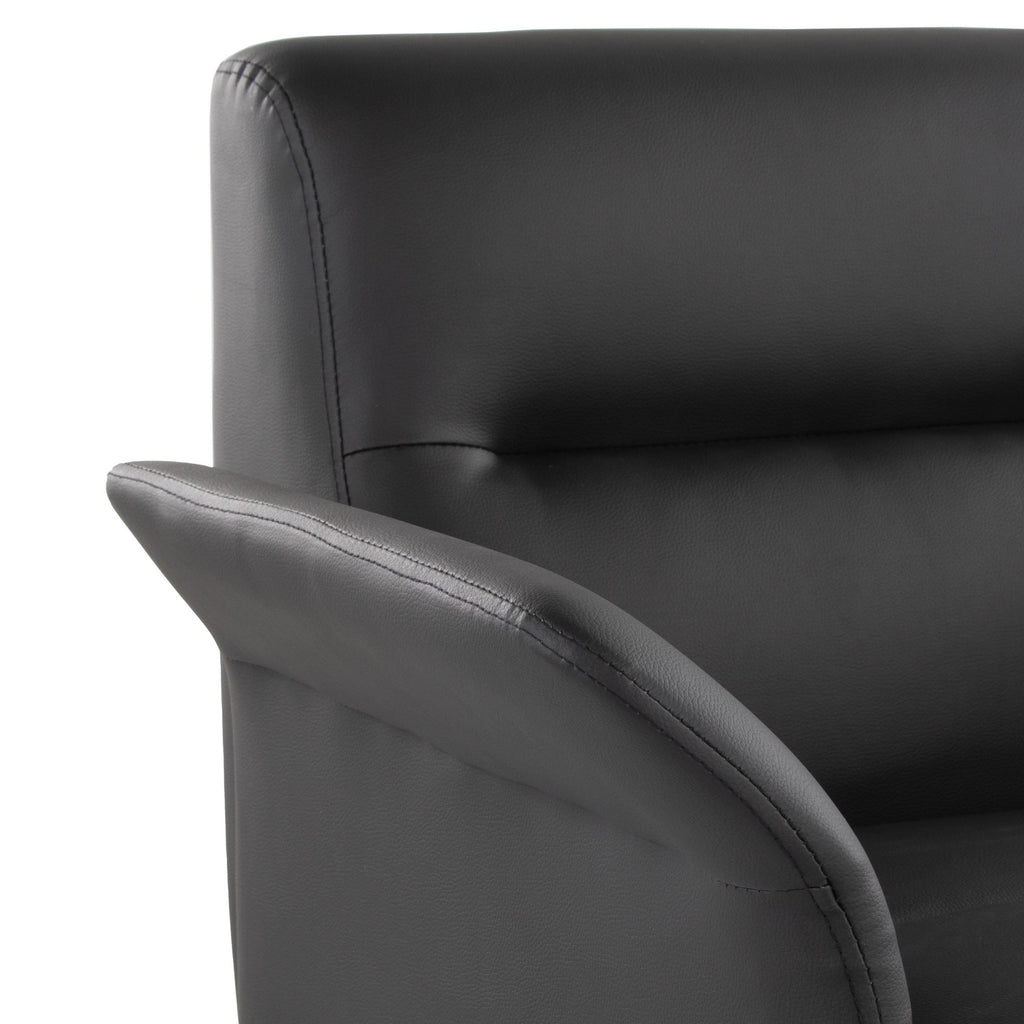 Petal Accent Chair - Black Metal, Black PU