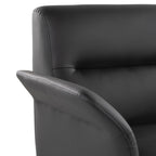 Petal Accent Chair - Black Metal, Black PU