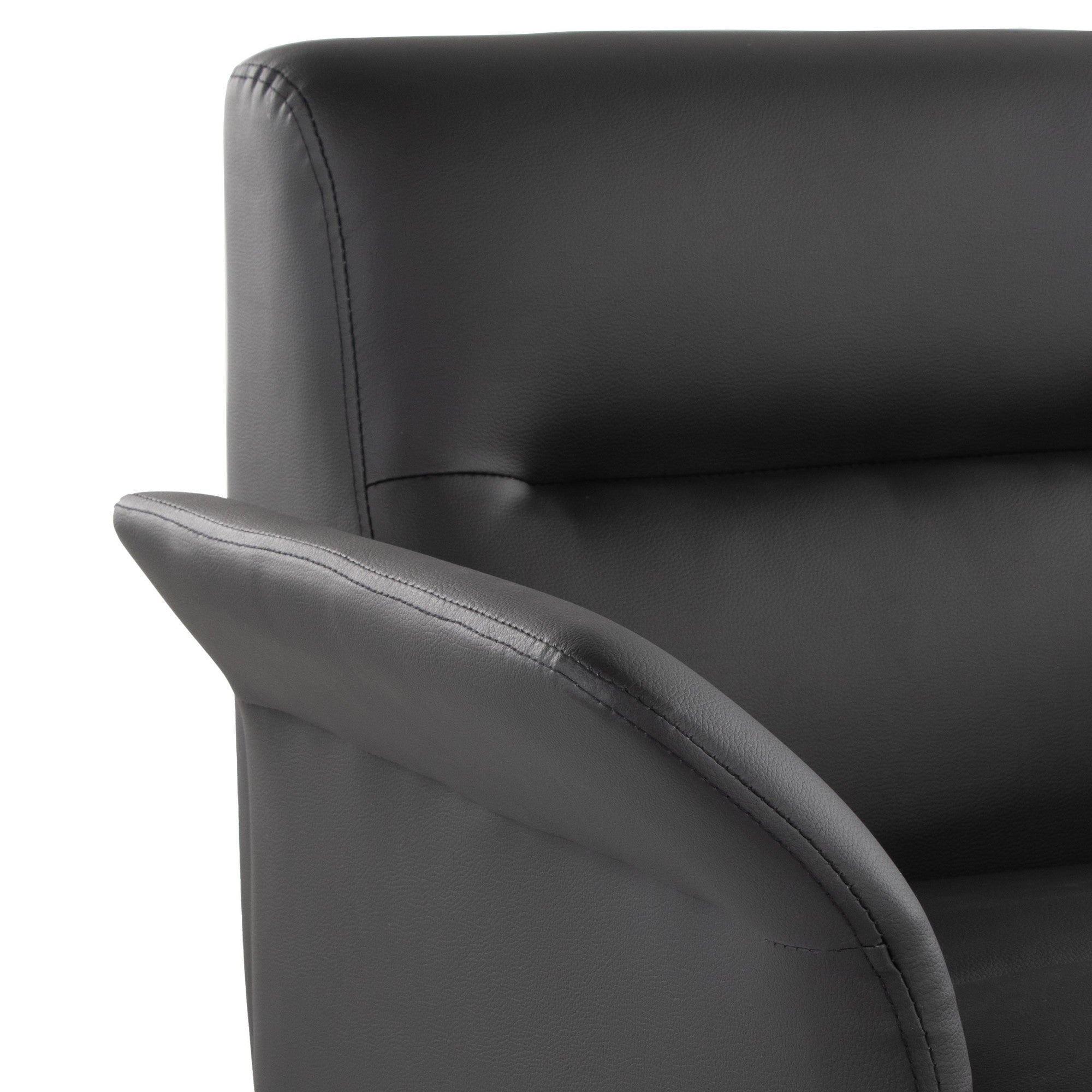 Petal Accent Chair - Black Metal, Black PU