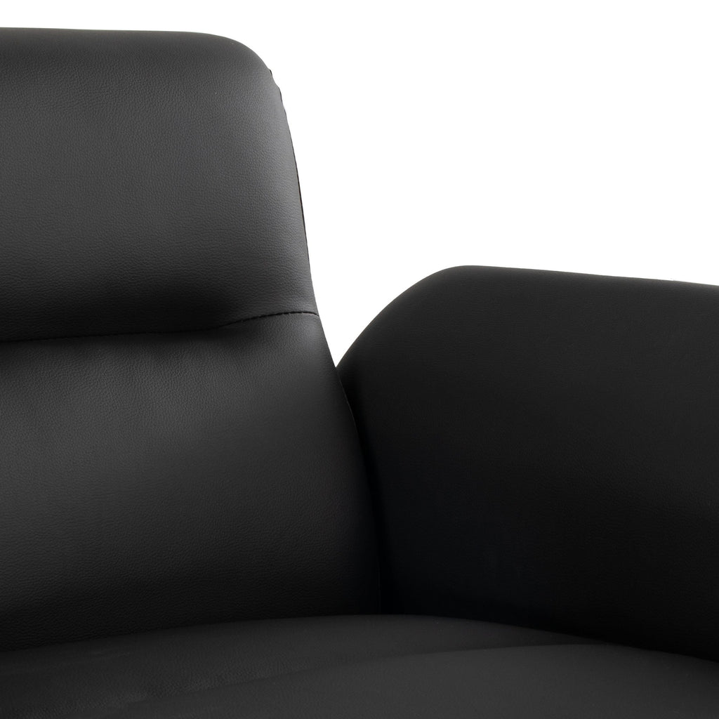 Petal Accent Chair - Black Metal, Black PU