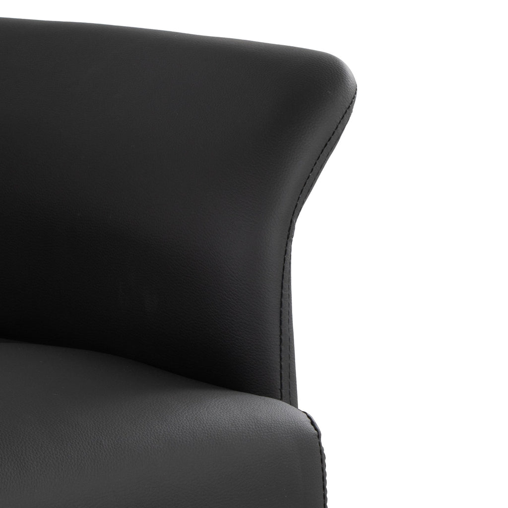 Petal Accent Chair - Black Metal, Black PU
