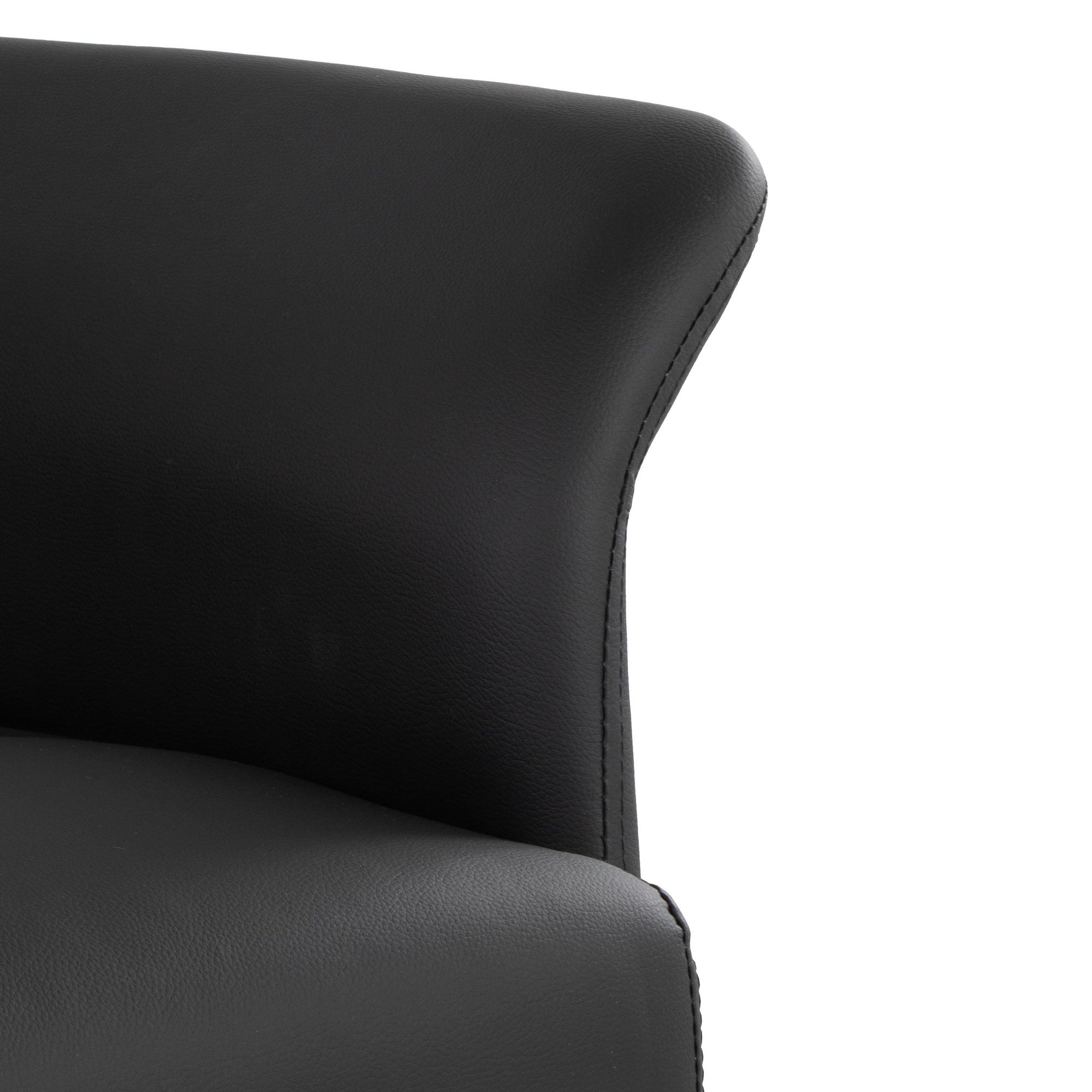 Petal Accent Chair - Black Metal, Black PU