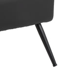 Petal Accent Chair - Black Metal, Black PU