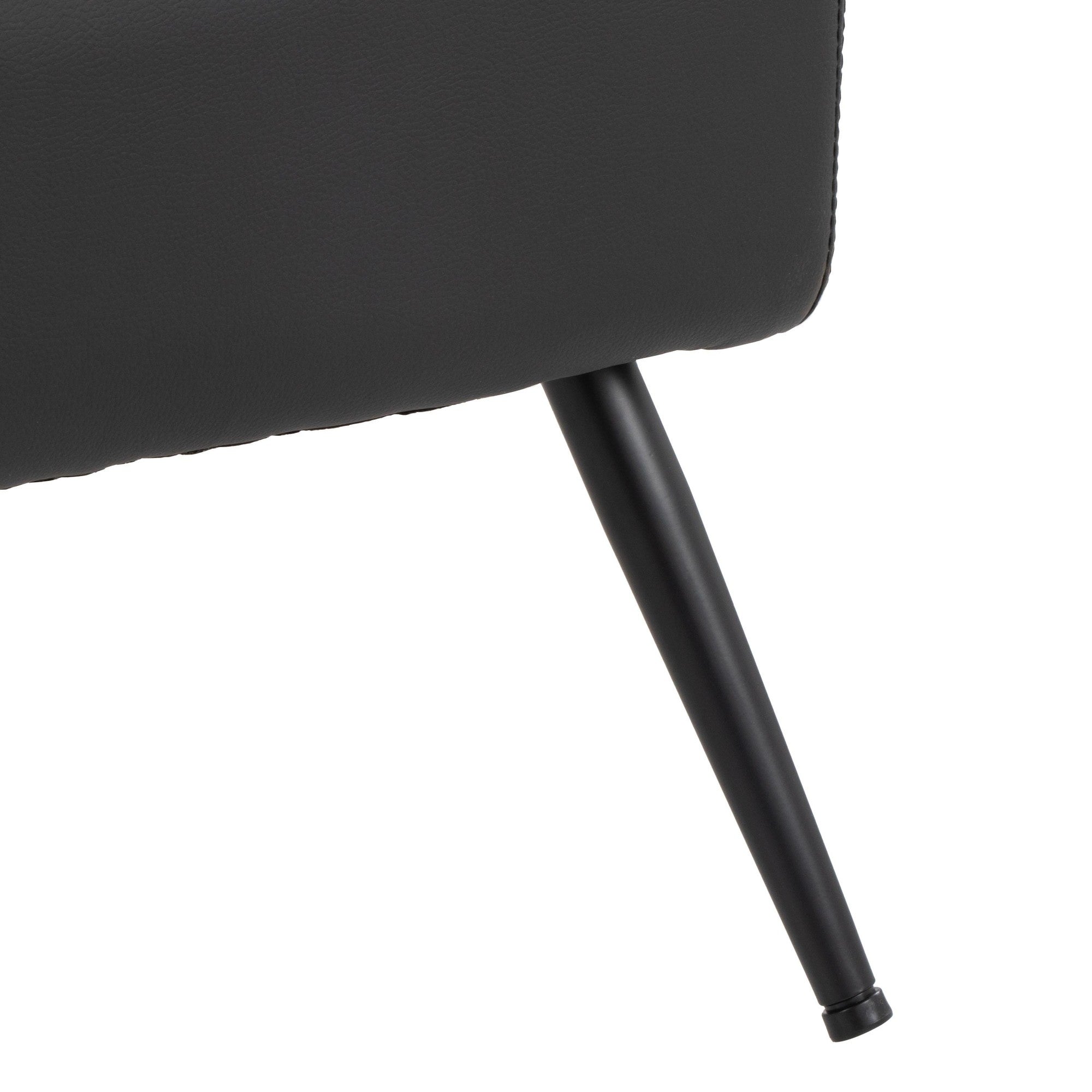 Petal Accent Chair - Black Metal, Black PU