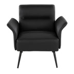Petal Accent Chair - Black Metal, Black PU