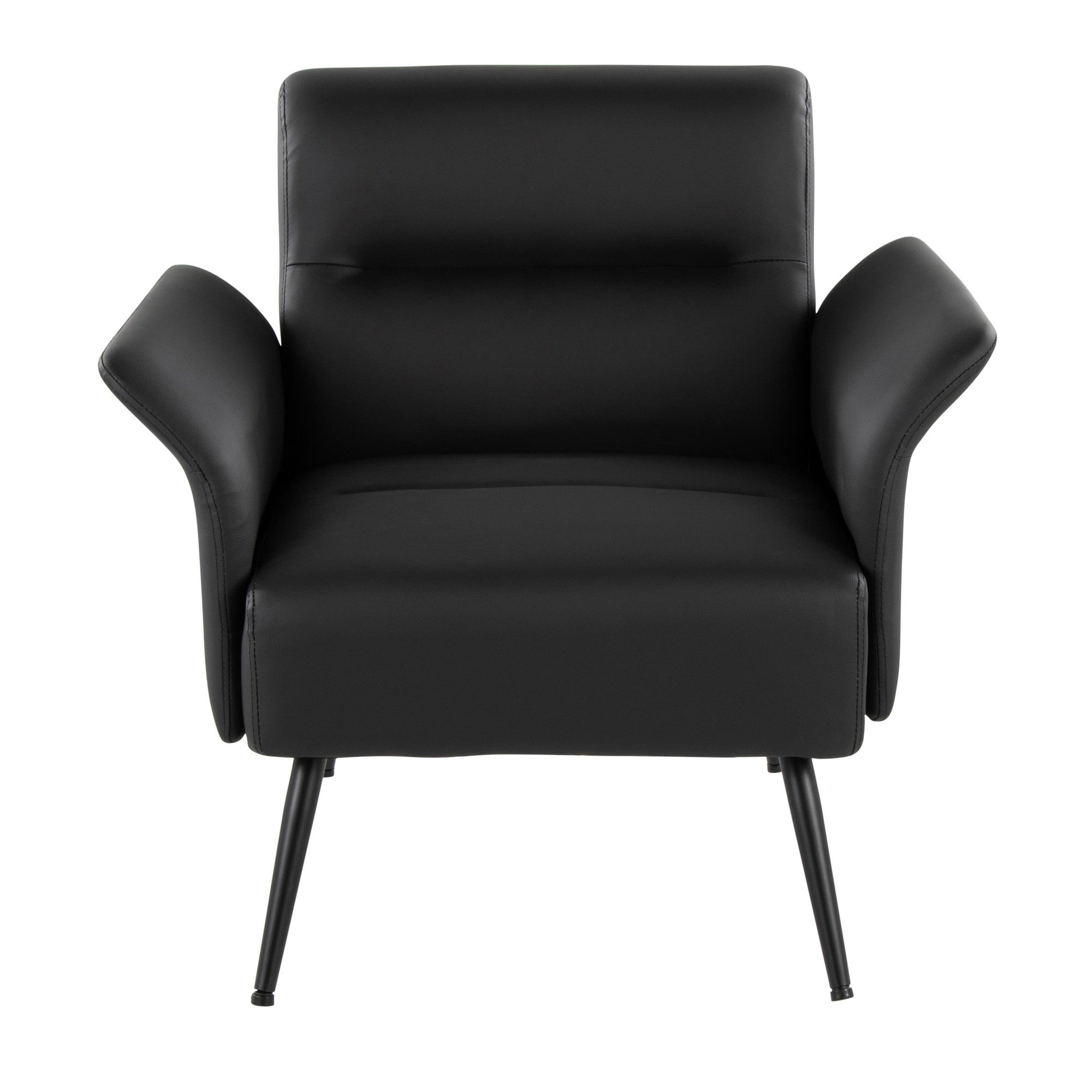 Petal Accent Chair - Black Metal, Black PU