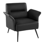 Petal Accent Chair - Black Metal, Black PU