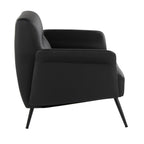 Petal Accent Chair - Black Metal, Black PU