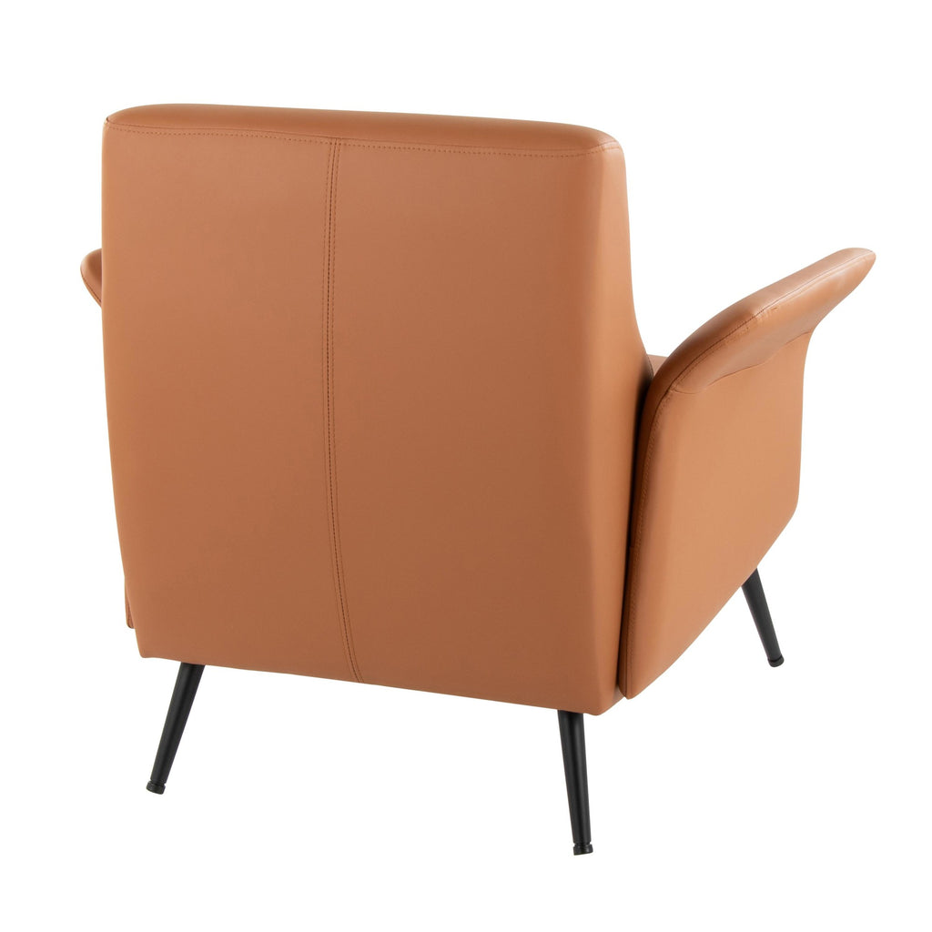 Petal Accent Chair - Black Metal, Camel PU