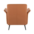 Petal Accent Chair - Black Metal, Camel PU
