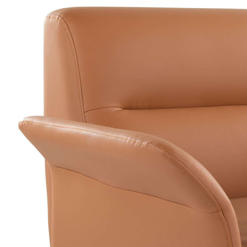 Petal Accent Chair - Black Metal, Camel PU
