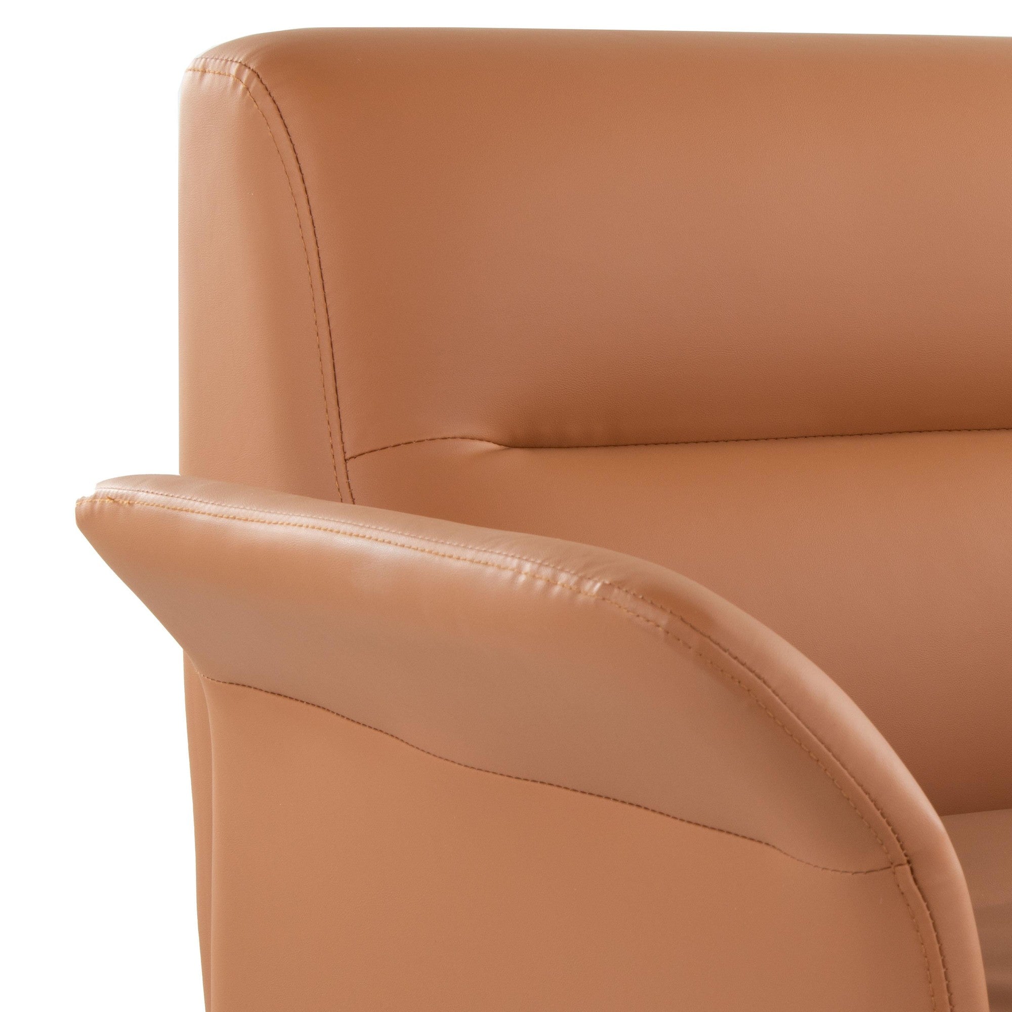 Petal Accent Chair - Black Metal, Camel PU