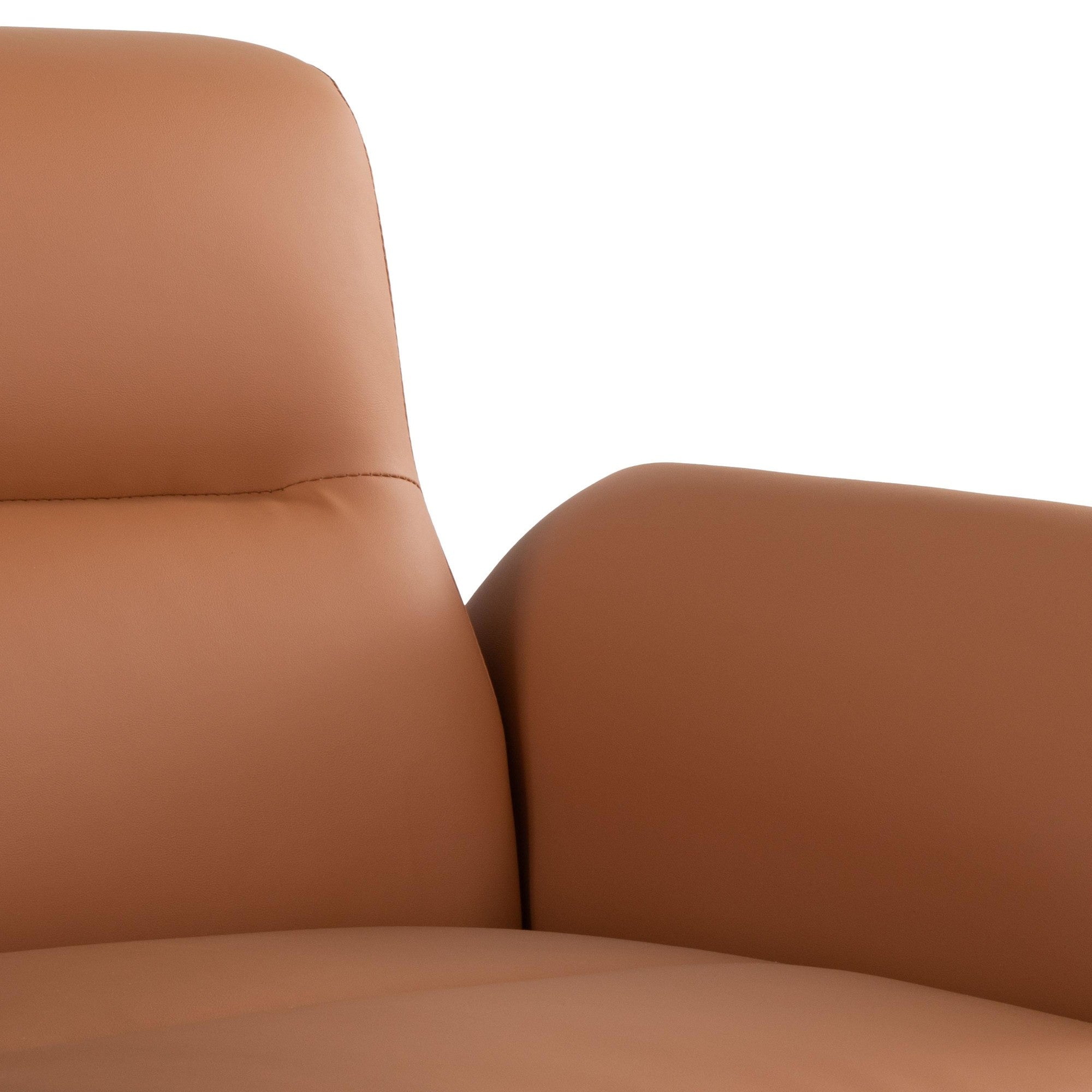 Petal Accent Chair - Black Metal, Camel PU