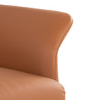 Petal Accent Chair - Black Metal, Camel PU