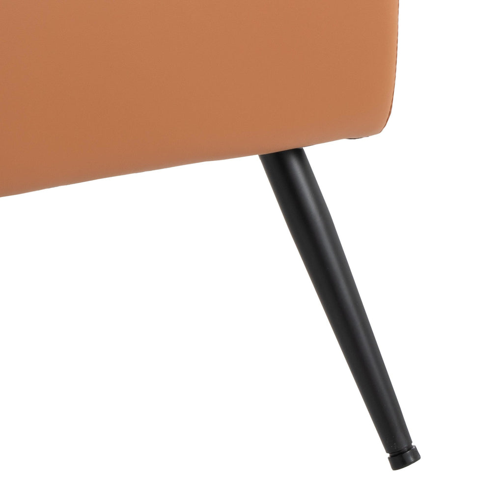 Petal Accent Chair - Black Metal, Camel PU