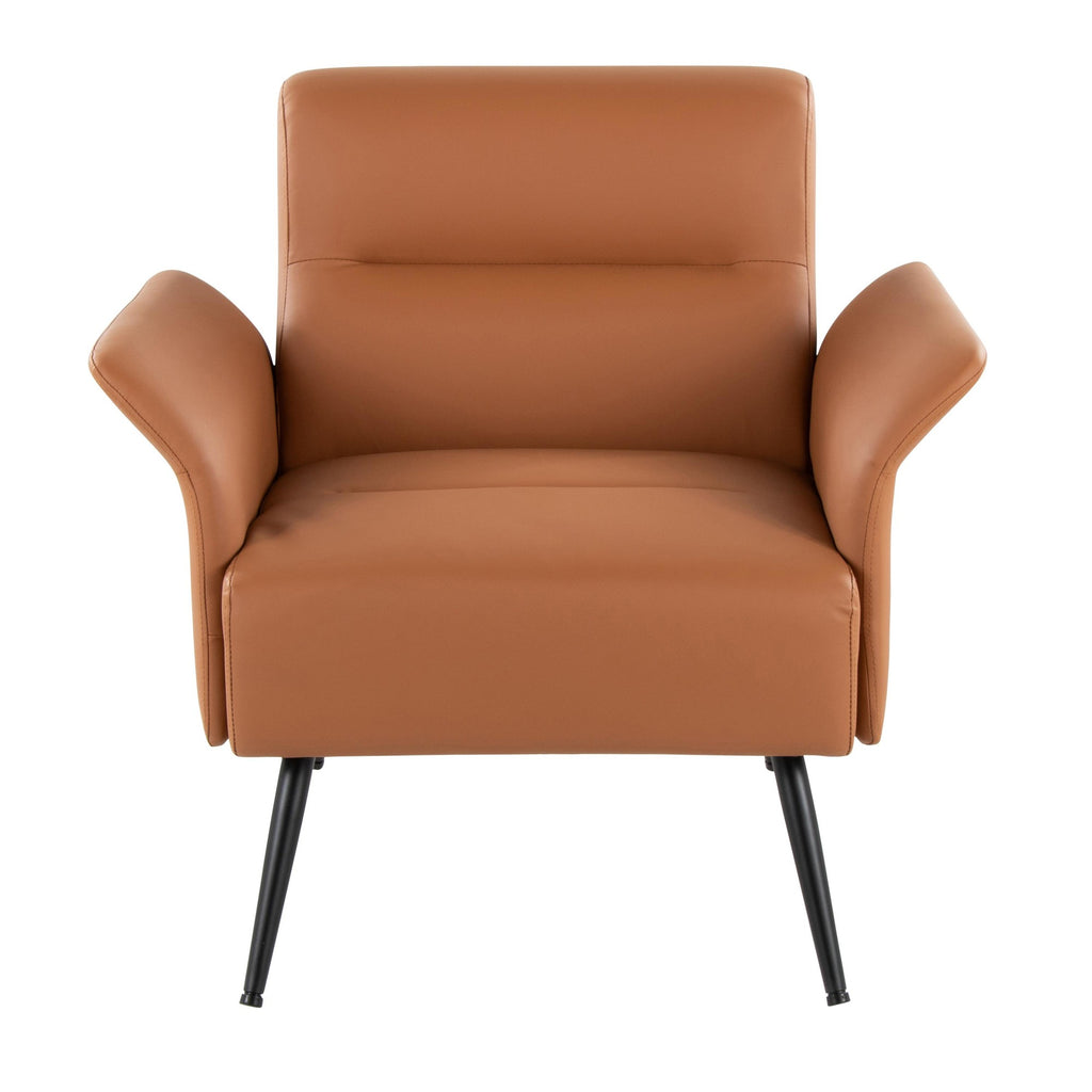 Petal Accent Chair - Black Metal, Camel PU