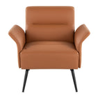 Petal Accent Chair - Black Metal, Camel PU