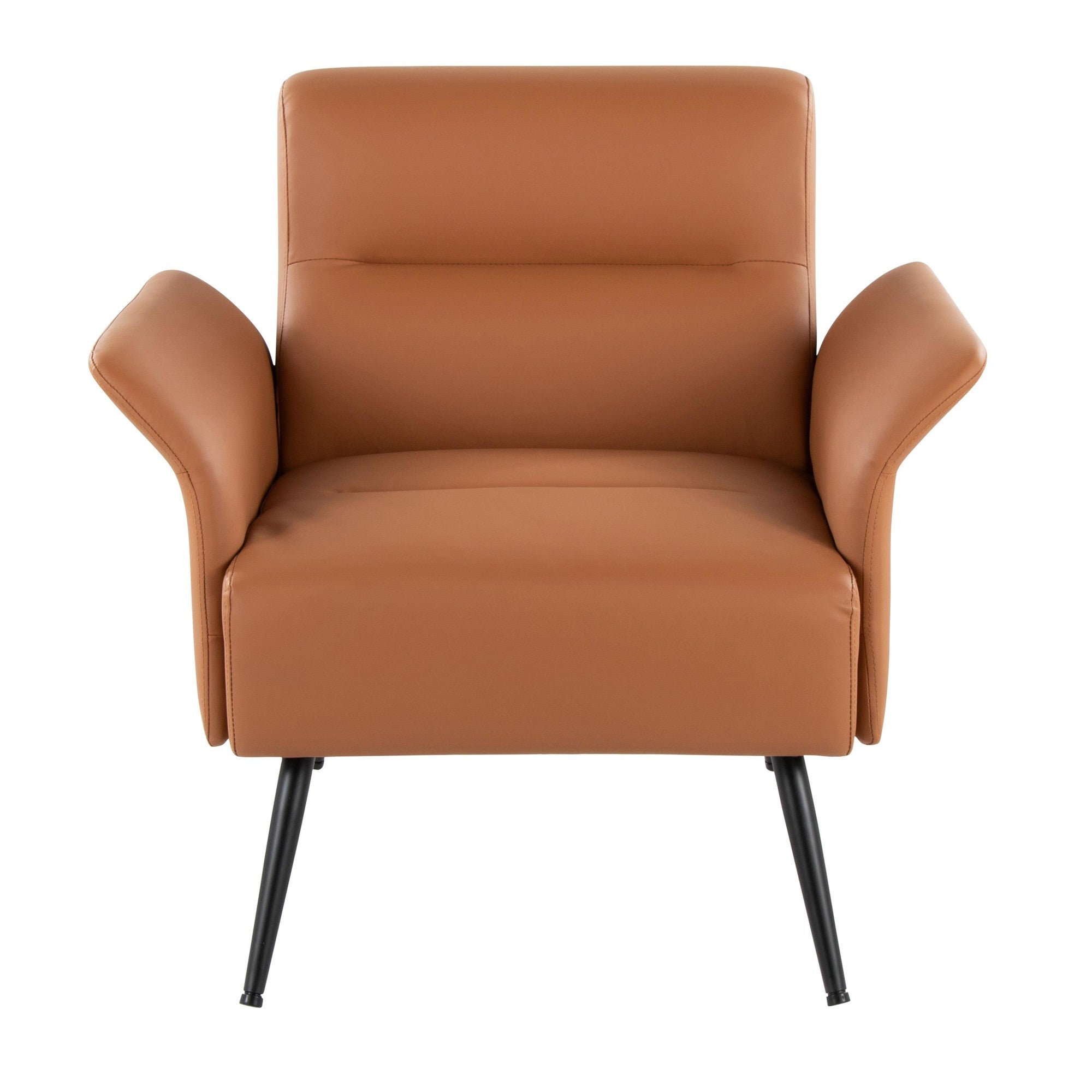 Petal Accent Chair - Black Metal, Camel PU
