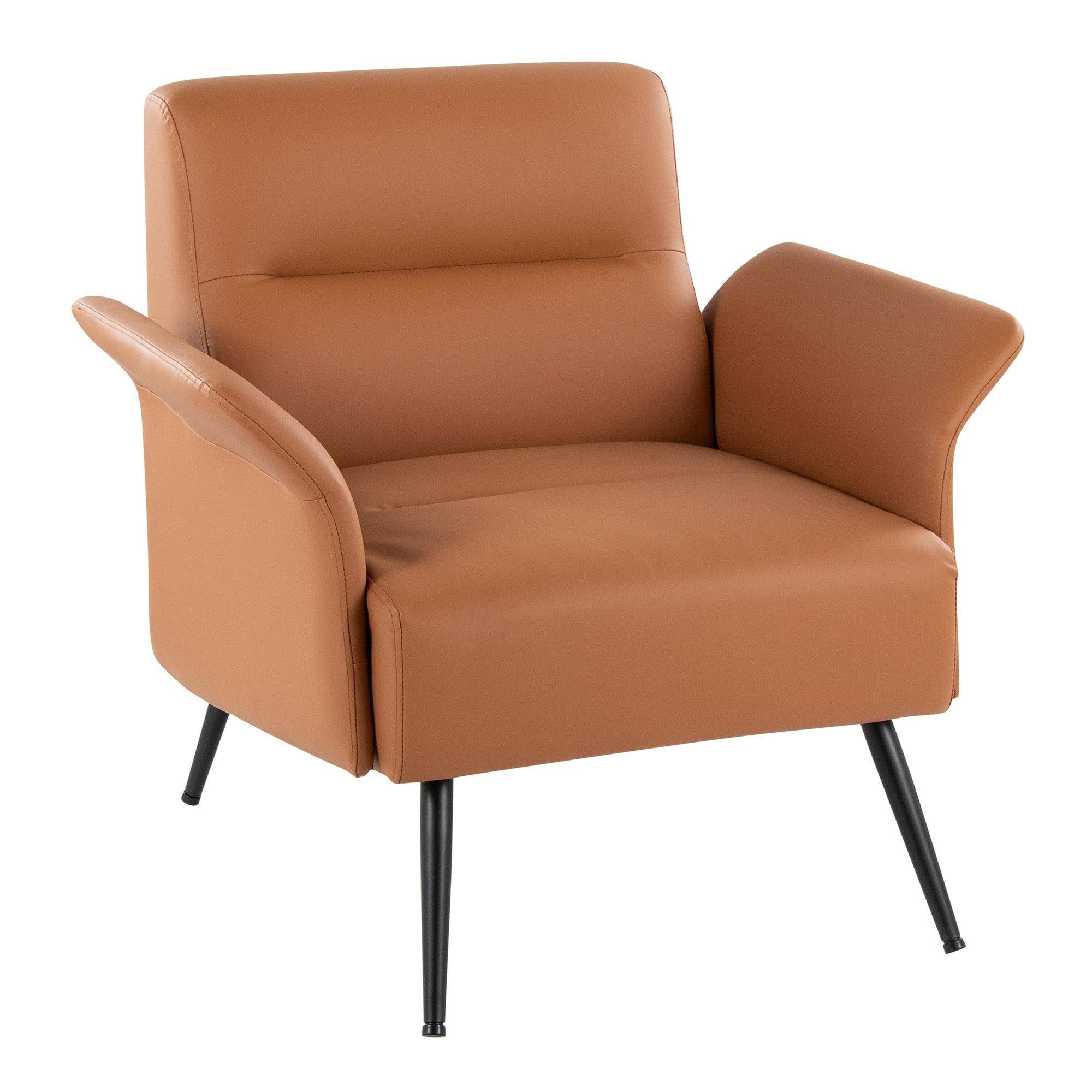 Petal Accent Chair - Black Metal, Camel PU