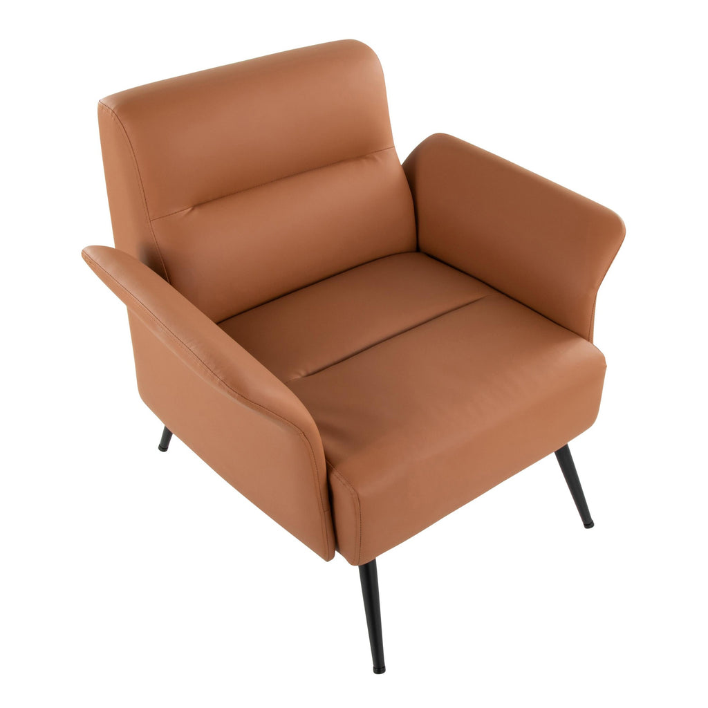 Petal Accent Chair - Black Metal, Camel PU